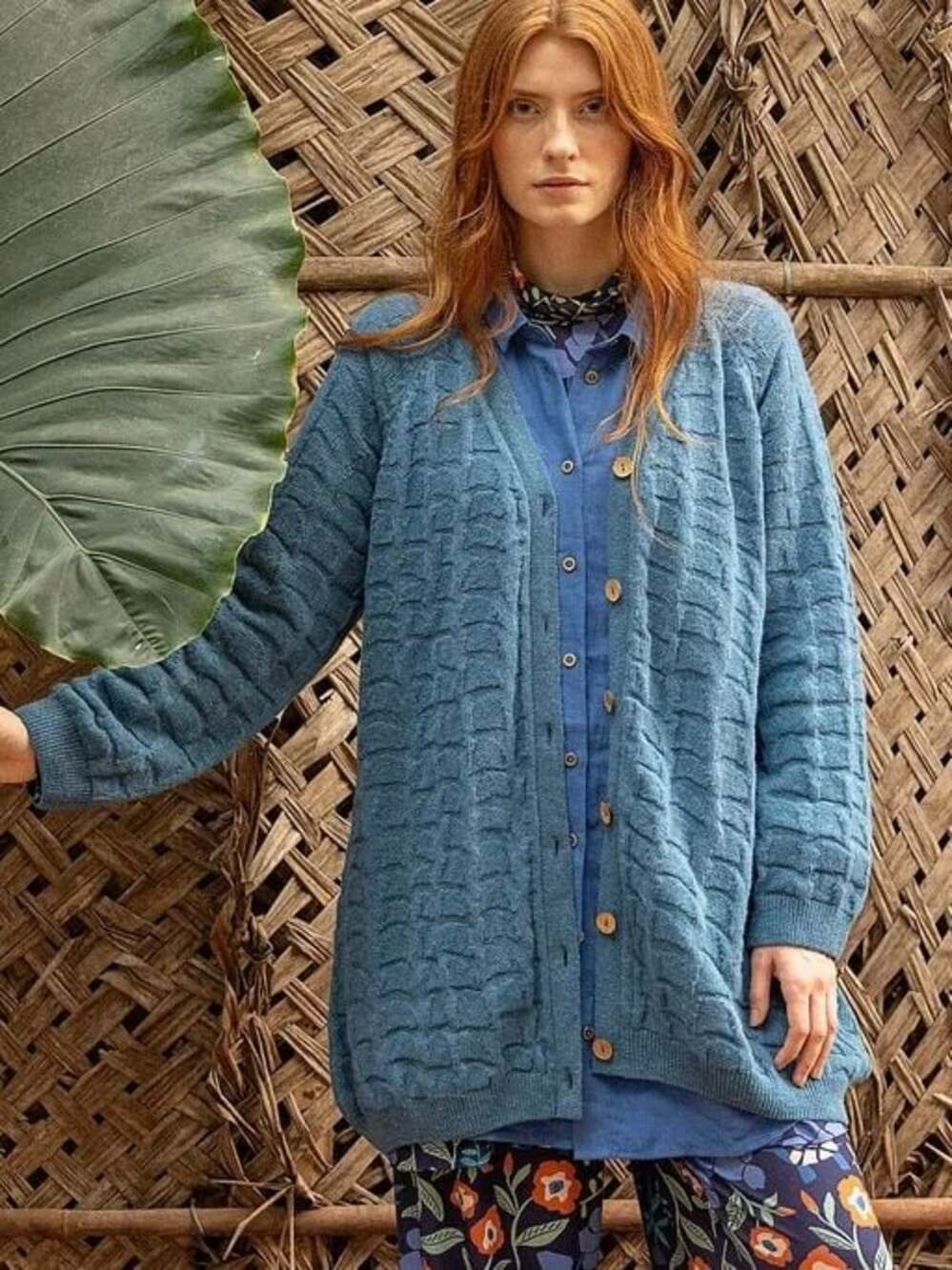 Gudrun Sjödén Harriet Long Cardigan Sweater Blue Small